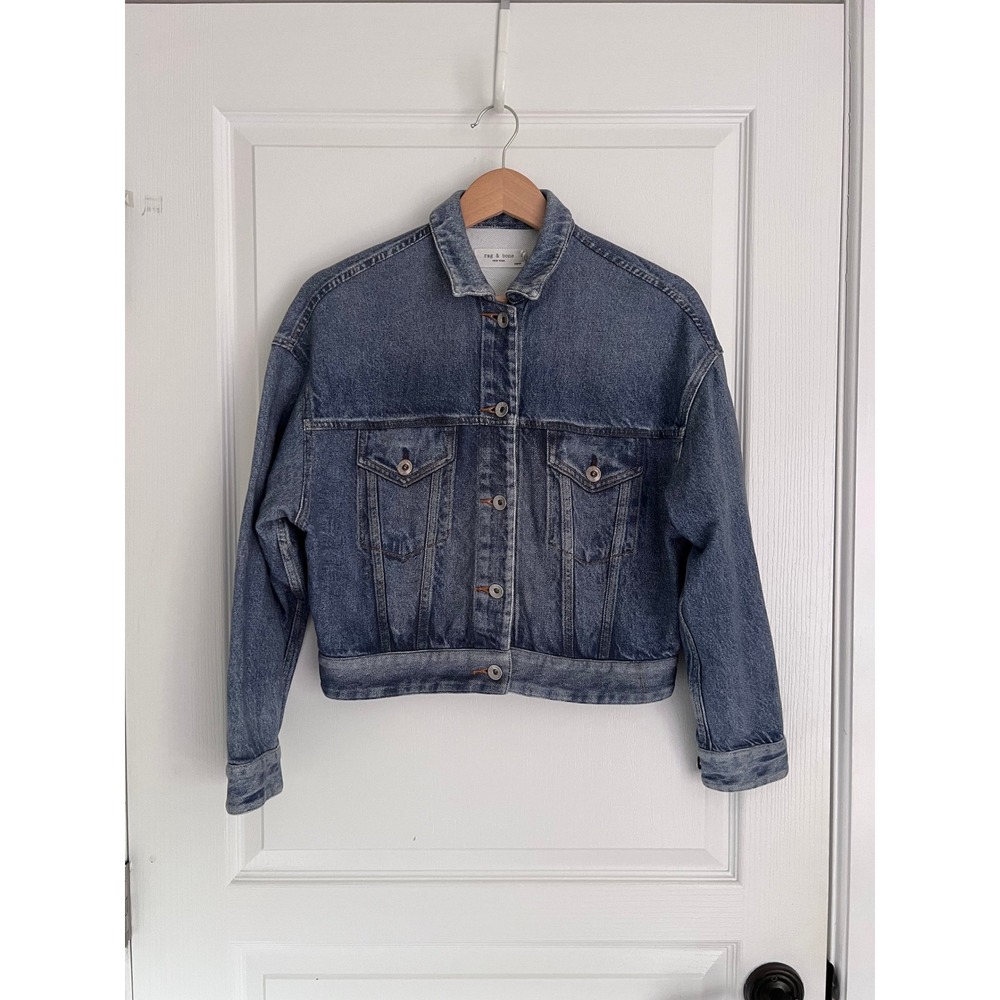 RAG & BONE | Miramar Faux Denim Jean Jacket | Terry Cloth | Y2K | XS | NWOT